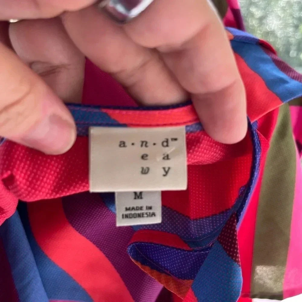 A New Day Vibrant Multi Colored Striped Asymmetrical Sun Dress medium - Picture 9 of 12